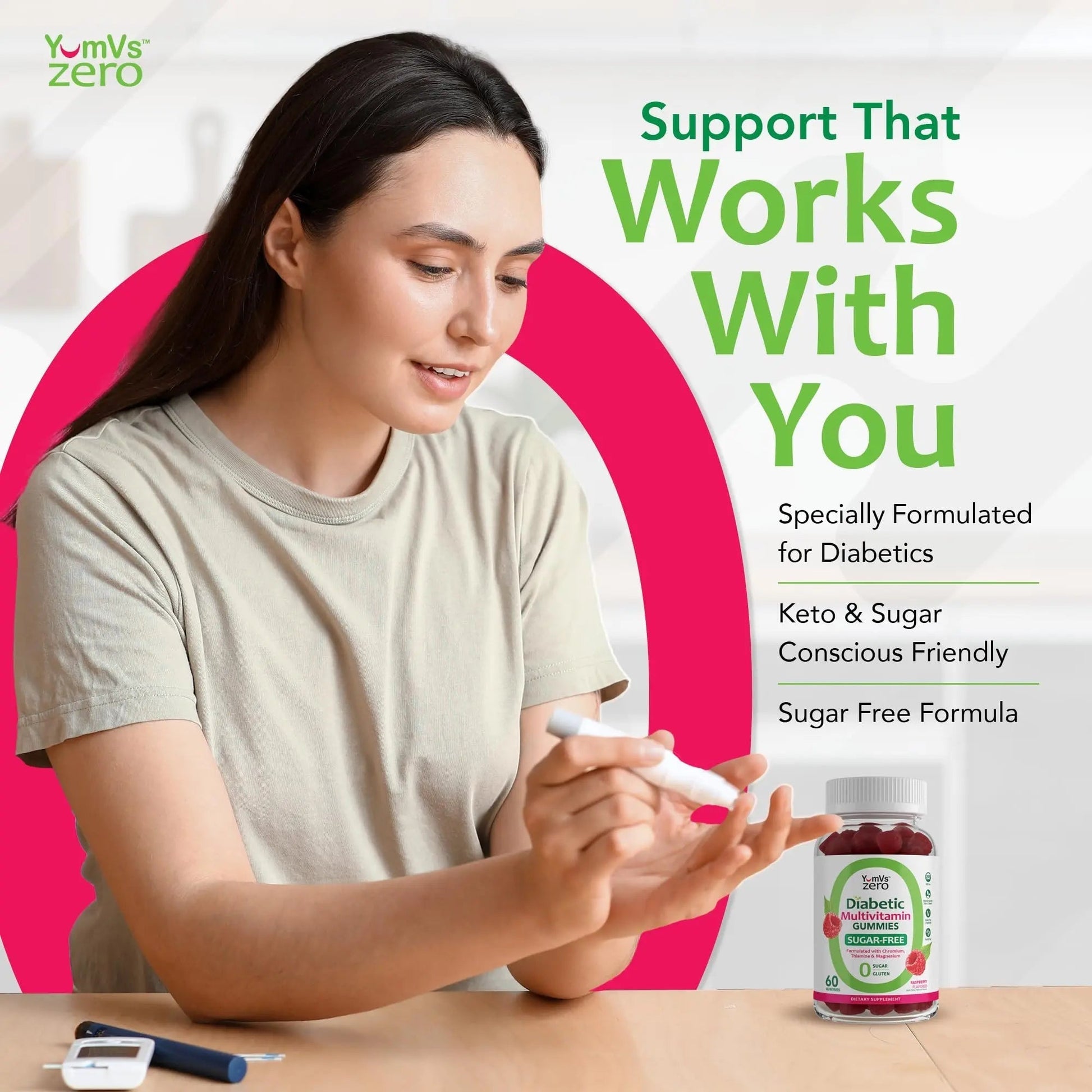 YUM-V'S Multivitamin for Women & Men – Sugar Free Multivitamin Gummies – Zero Sugar Gummy with Chromium, Thiamine & Magnesium YUM-V'SBuy Supplements Australia