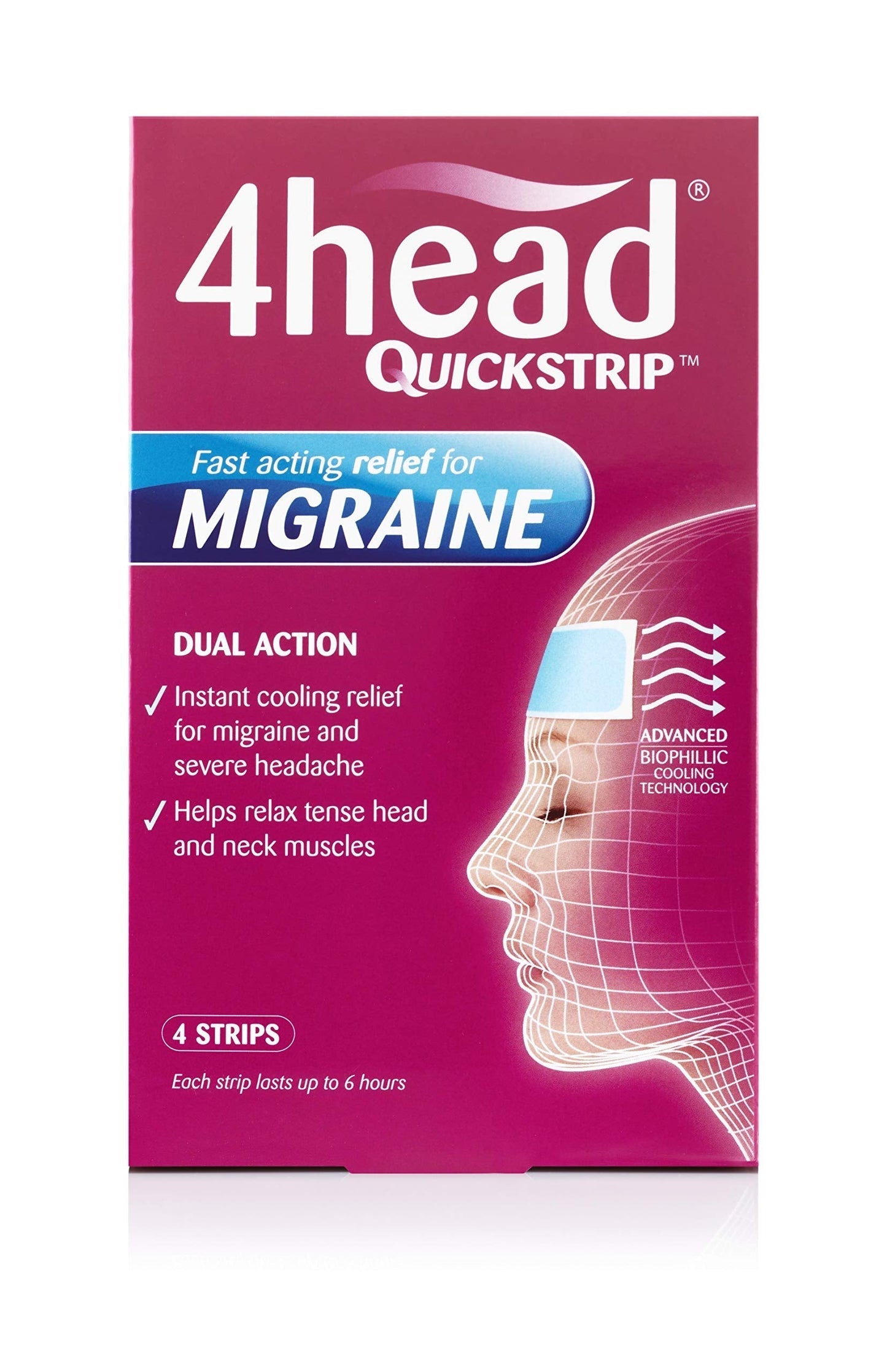 4Head Quickstrip Headache and Migraine Relief Strips - Pack of 4 4 HeadBuy Supplements Australia