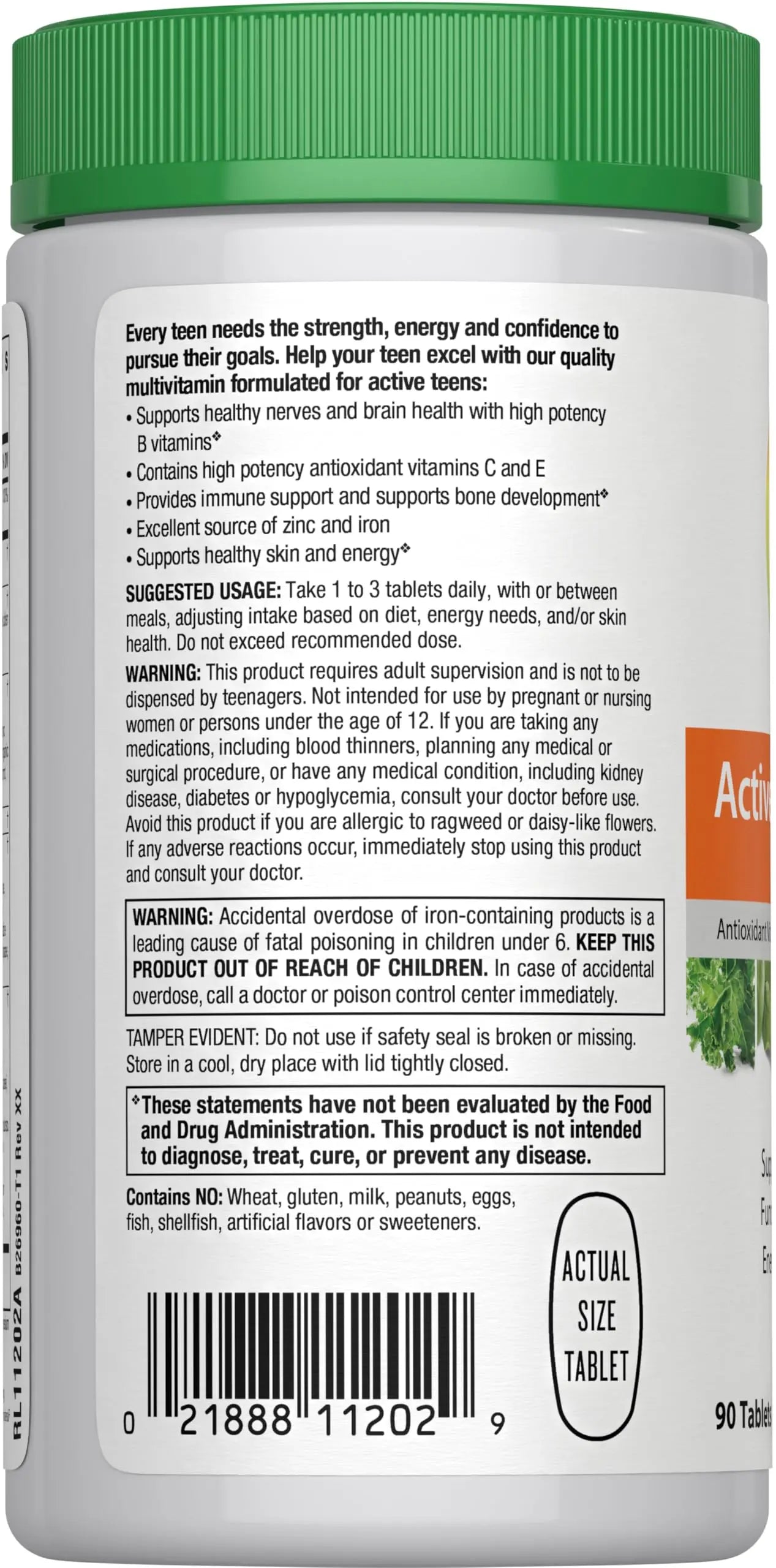 Rainbow Light Multivitamin for Teens, Vitamin C, Zinc, & B Complex, Supports Brain Health, Nerve Function Rainbow LightBuy Supplements Australia