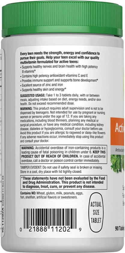 Rainbow Light Multivitamin for Teens, Vitamin C, Zinc, & B Complex, Supports Brain Health, Nerve Function Rainbow LightBuy Supplements Australia