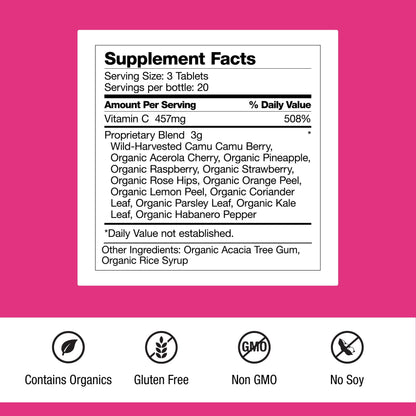 Dr. Schulze's Super-C Plus - Vitamin C Supplement for Immune Support - Skin Health & Antioxidant Support - High-Potency Formula - Plant-Based Superfood - Gluten-Free & Vegan - 60 Count (20 Servings) Dr. Schulze'sBuy Supplements Australia