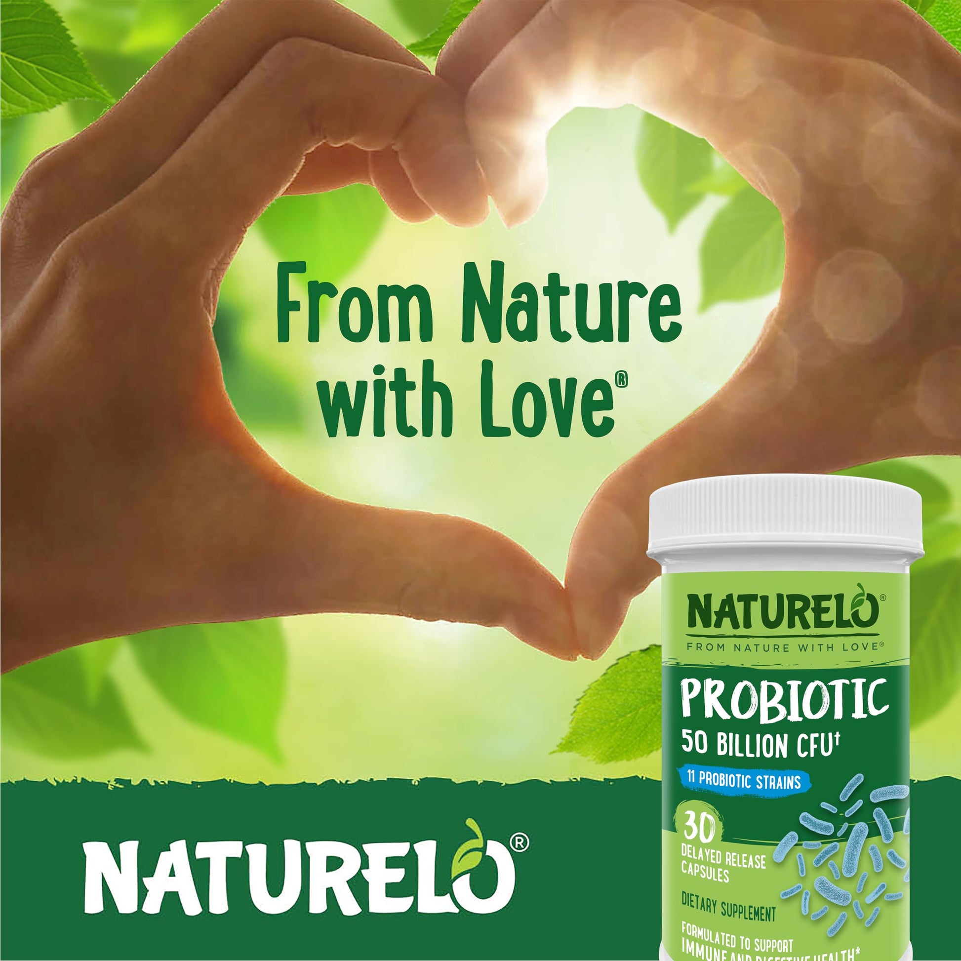 NATURELO Probiotic Supplement - 50 Billion CFU - 11 Strains - One Daily - Helps Support NATURELOBuy Supplements Australia