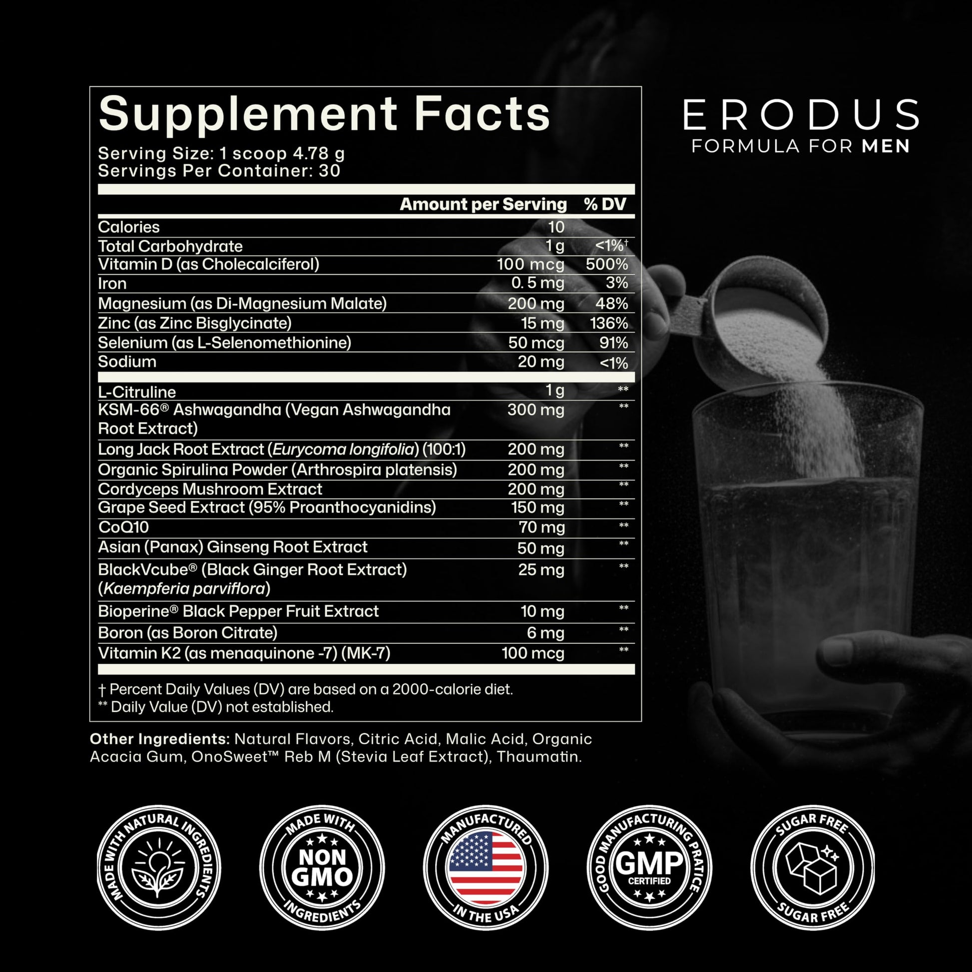 ERODUS Formula for Men - Advanced Testosterone Support Powder - Energy & Gym Supplement for Men - Supports Healthy Testosterone Levels & Physical Performance - with Ashwagandha (30 Day Supply) ERODUSBuy Supplements Australia