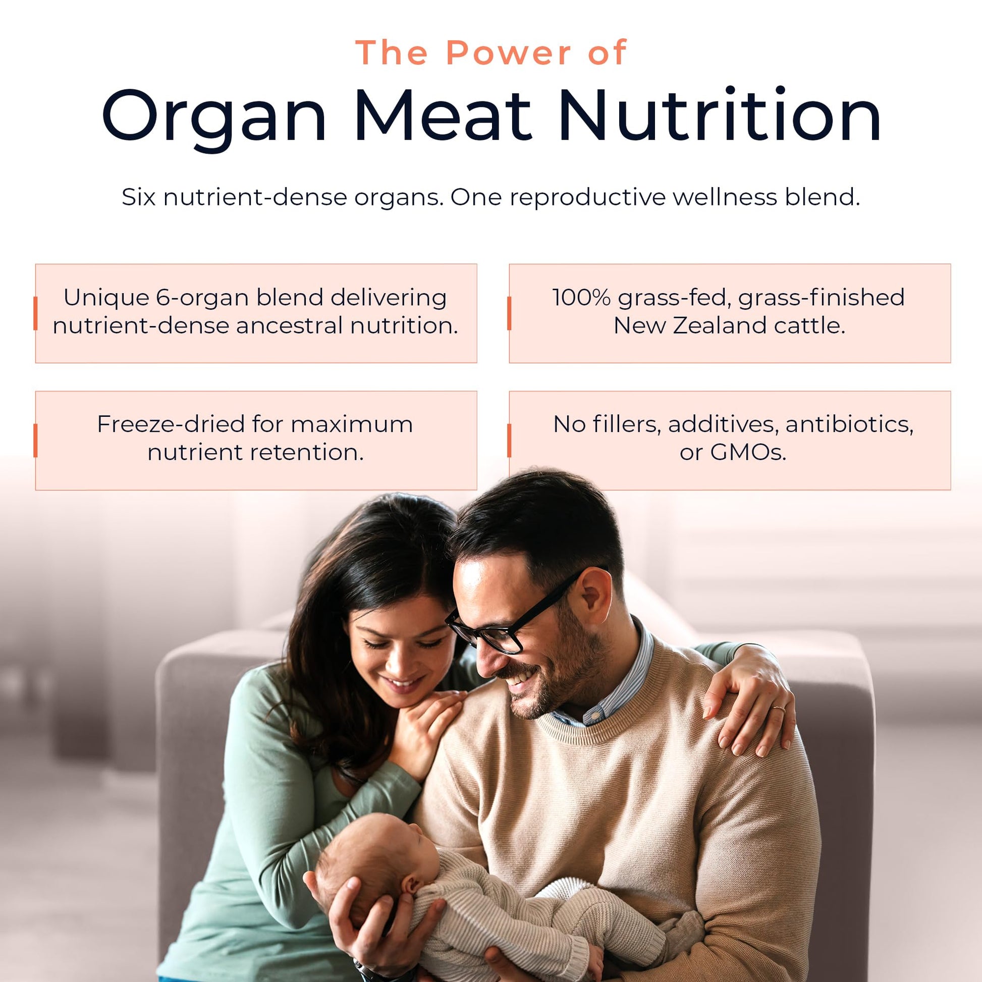 Molecular Fertility Beef Organ Complex - Pasture-Raised, Grass Fed Beef Liver, Brain, Heart, Spleen, Pancreas Blend, Healthy Hormone Balance and Fertility Supplement for Women and Men, 180 Capsules Molecular FertilityBuy Supplements Australia