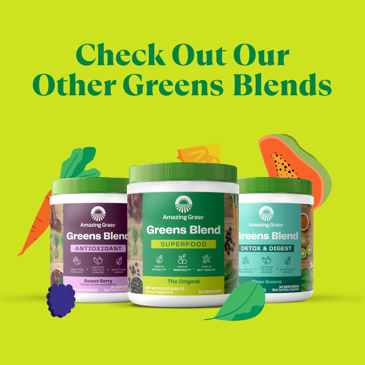 Amazing Grass Kidz Superfood: Organic Greens, Fruits, Veggies, Beet Root Powder & Probiotics for Healthy Kids, Berry Blast, 30 Servings Amazing GrassBuy Supplements Australia
