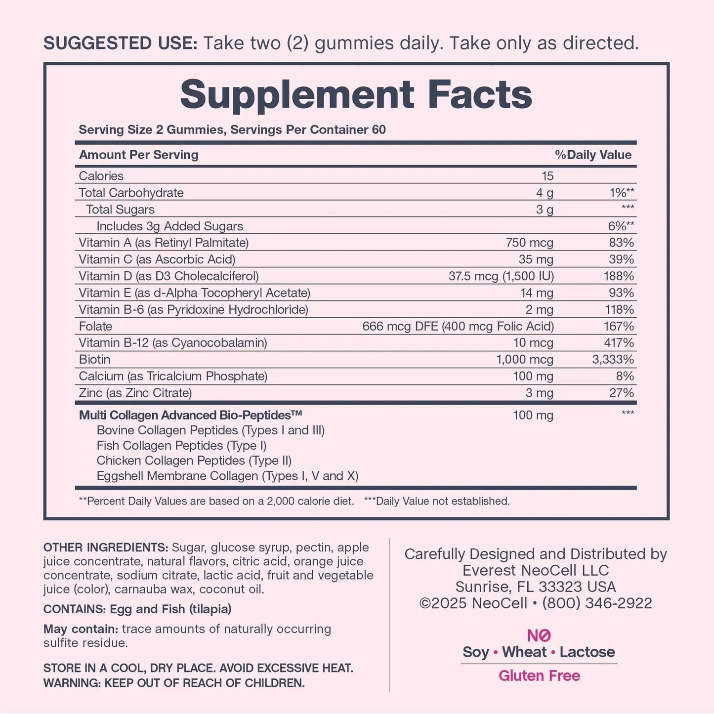 NeoCell Women's Multi Gummy with Collagen | 120 Gummies | Essential Vitamins & Minerals | Berry Flavor Supplement NeoCell