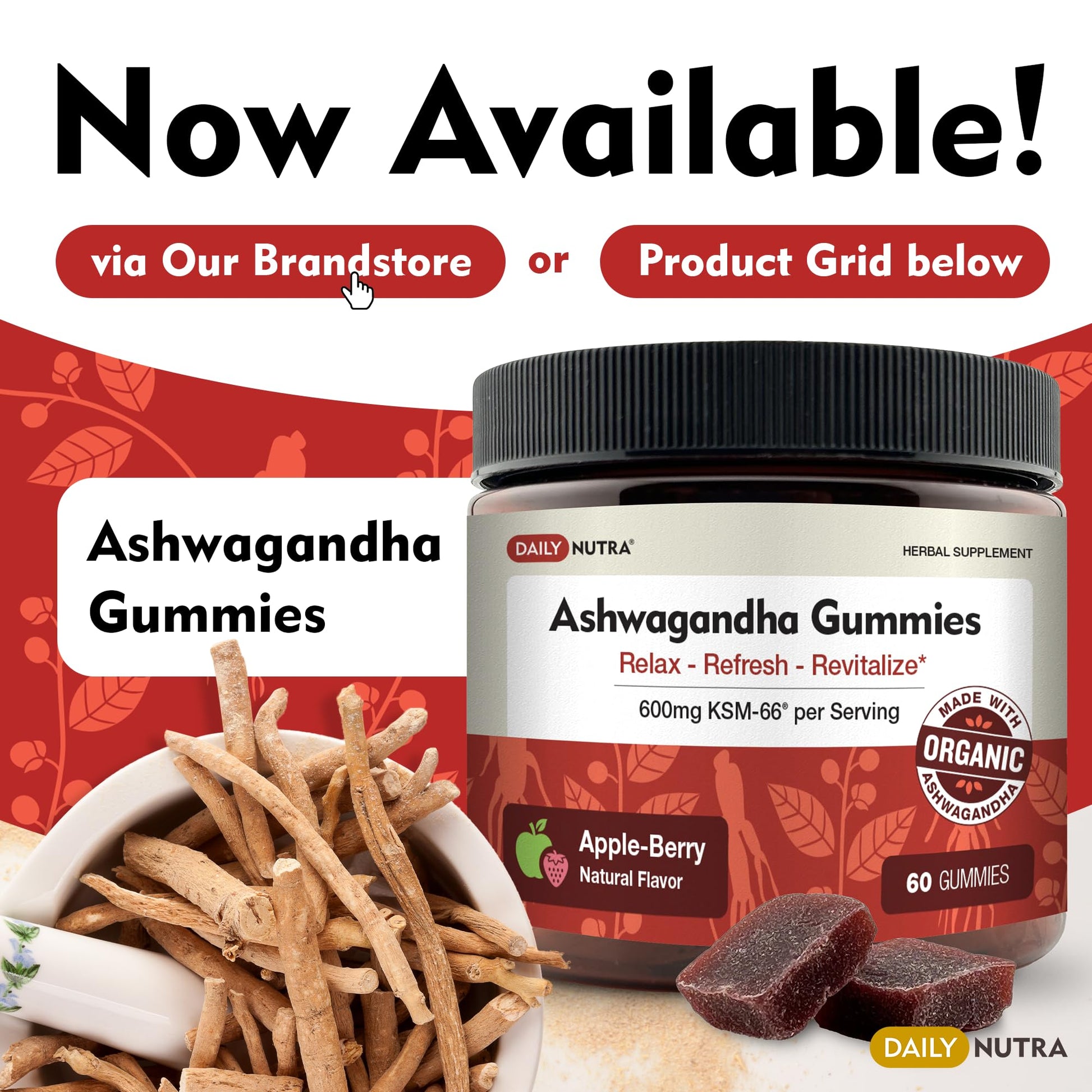 DailyNutra KSM-66 Ashwagandha 600mg Organic Root Extract - High Potency Supplement DailyNutraBuy Supplements Australia