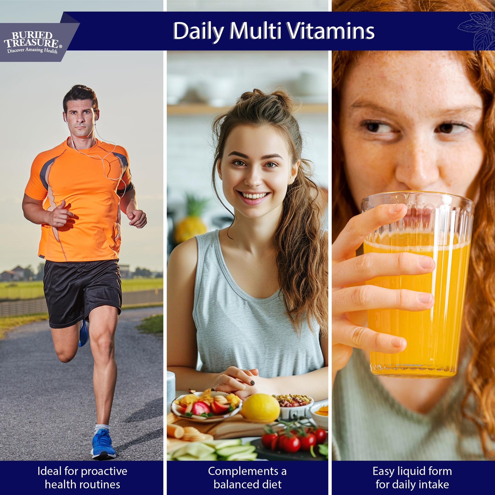 Buried Treasure Daily Nutrition Liquid Multivitamin and Mineral Supplement with Trace Minerals, Superfoods, Vitamin A, B-Complex, C, D, E, Methylfolate, Biotin, Magnesium, Zinc, Resveratrol, 32 serv Buried TreasureBuy Supplements Australia