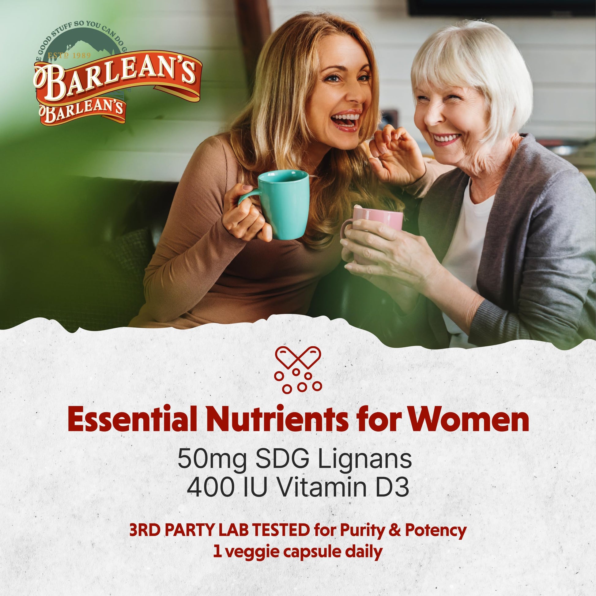 Brevail Plant Lignan Extract Capsules, Proactive Breast Health Supplement with 50 mg SDG Lignans from Flax Seed Hulls for Healthy Estrogen Balance and PMS Mood Support Pills, 30 Count Barlean'sBuy Supplements Australia