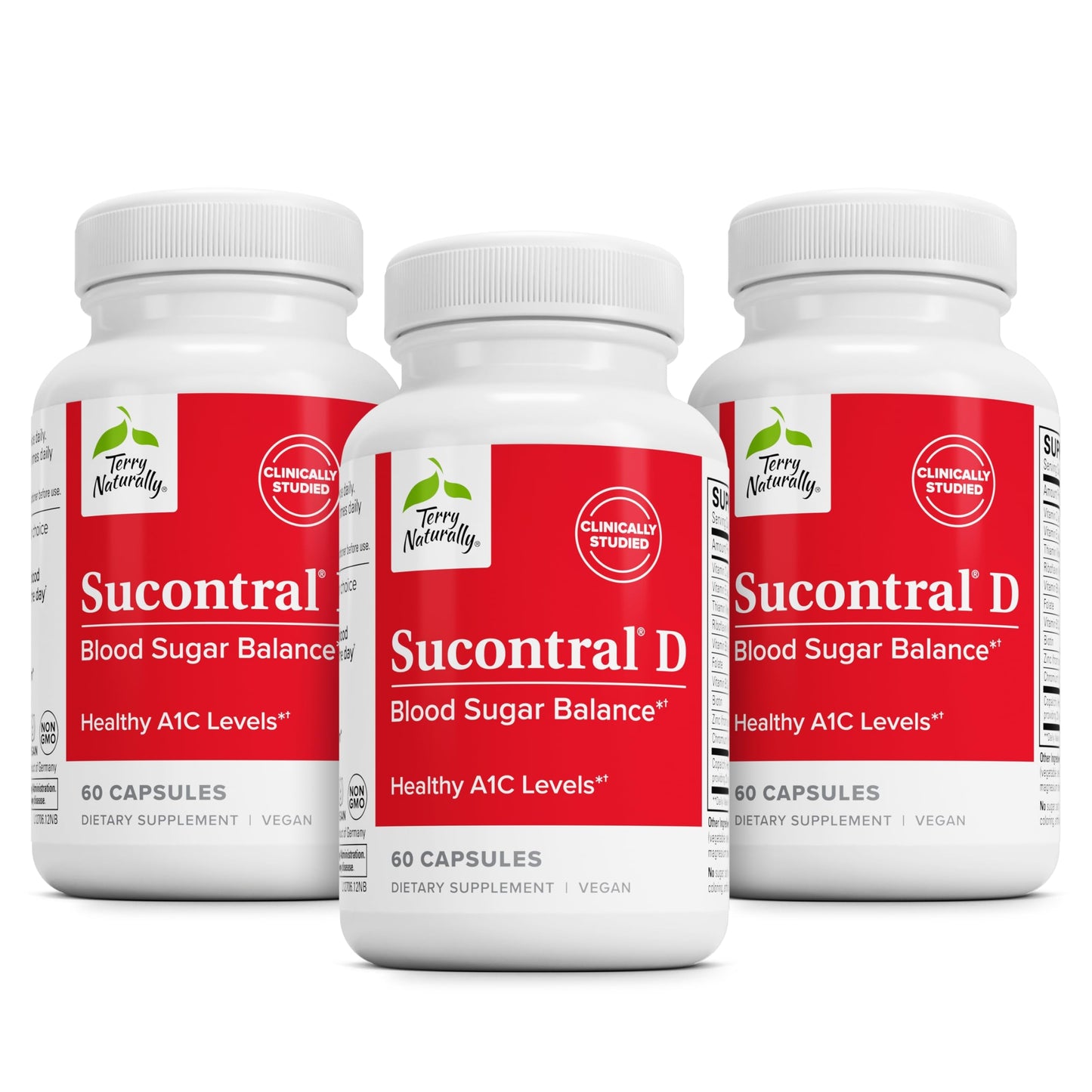 Terry Naturally Sucontral D - B-Complex & Folate Supplement - Carbohydrate Metabolism Support - Vitamin & Mineral Supplement with Zinc & Chromium - 60 Capsules (Pack of 3) Terry NaturallyBuy Supplements Australia