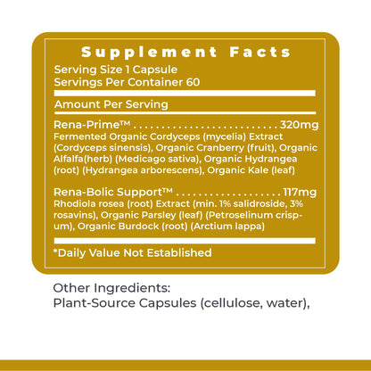 Premier Research Labs RenaVen - Premier Kidney Support for Kidney Cleanse Detox and Repair | Improve Kidney Function and Urinary Support with Fermented Cordyceps - 60 Plant-Source Capsules Premier Research LabsBuy Supplements Australia