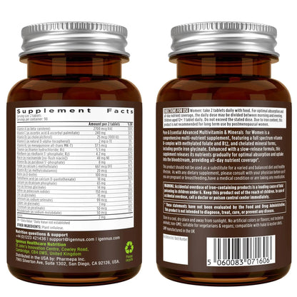 Multivitamin & Minerals for Women + High Absorption CoQ10 100mg 120 Softgels Energy Bundle, Sustained Release Advanced Multivitamin Igennus Healthcare NutritionBuy Supplements Australia