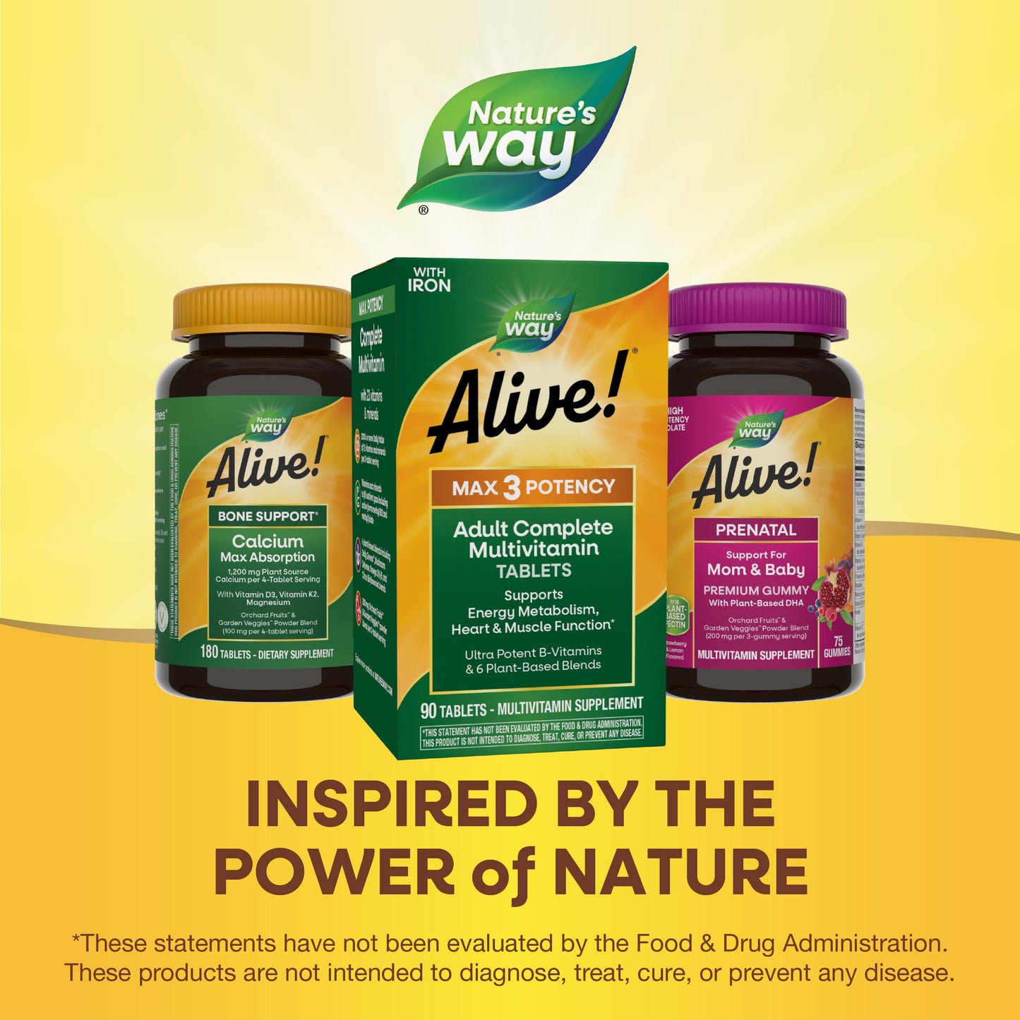Nature's Way Alive! Max3 Potency Daily Multivitamin, Methylated B12 and Folate, Ultra Potency B-vitamins to Support Energy Metabolism*, 90 Tablets Nature's WayBuy Supplements Australia