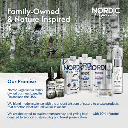 Nordic Liquid Collagen Peptide Drink, Organic Birch Sap, Wild blueberry + Vitamin C, Made in Finland - 10g Clinically Studied Grass Fed Collagen Peptides for Skin Hair Nails & Joint Support, with Silica, BPA-Free Beverage (12 Pack) Nordic Tree WaterBuy Supplements Australia