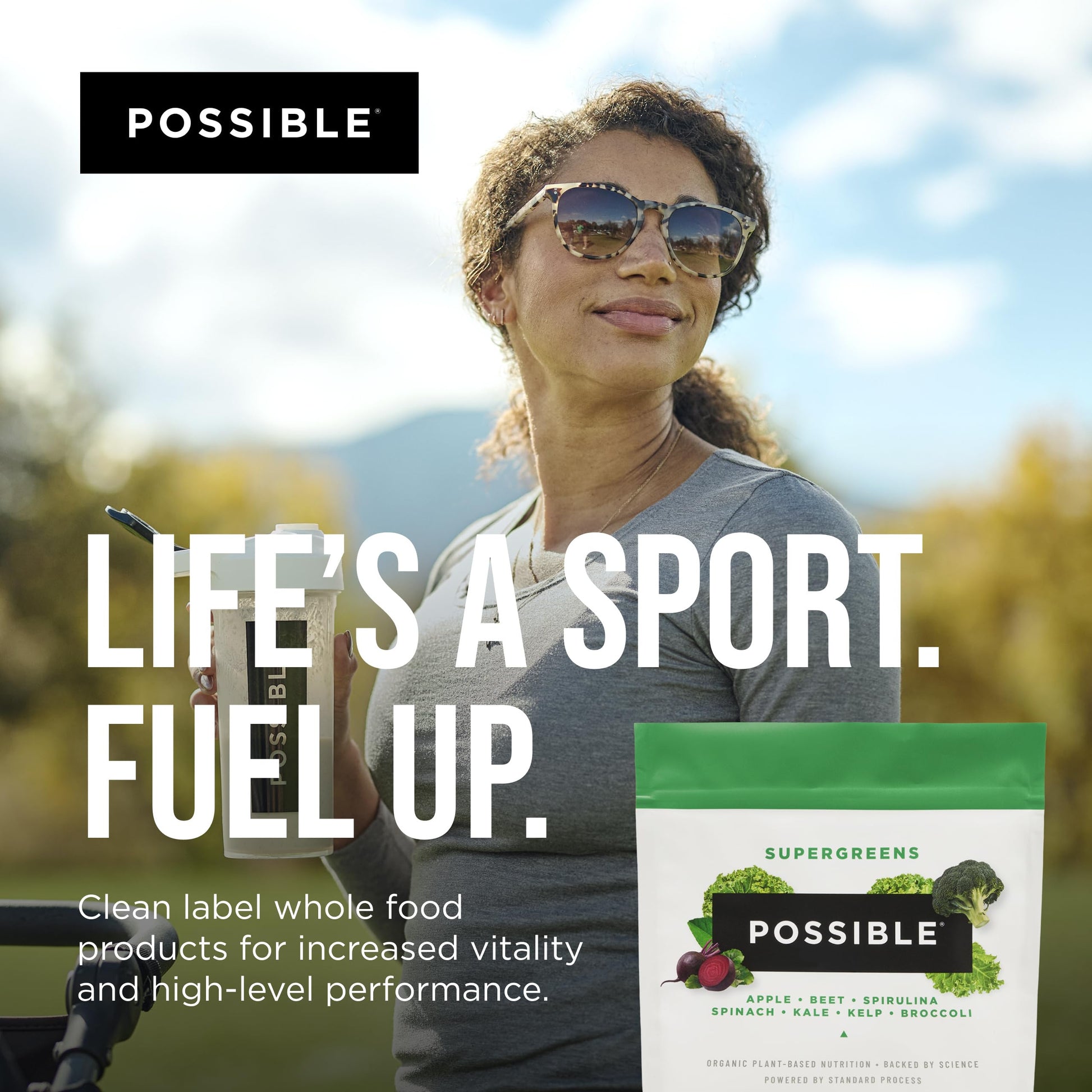 Possible SuperGreens - Potent Superfoods Blend - Plant-Based Antioxidant Support - Greens Powder Supplement & Drink Mix - Non-GMO, Vegan & Gluten-Free - SuperGreens (30 Servings) PossibleBuy Supplements Australia
