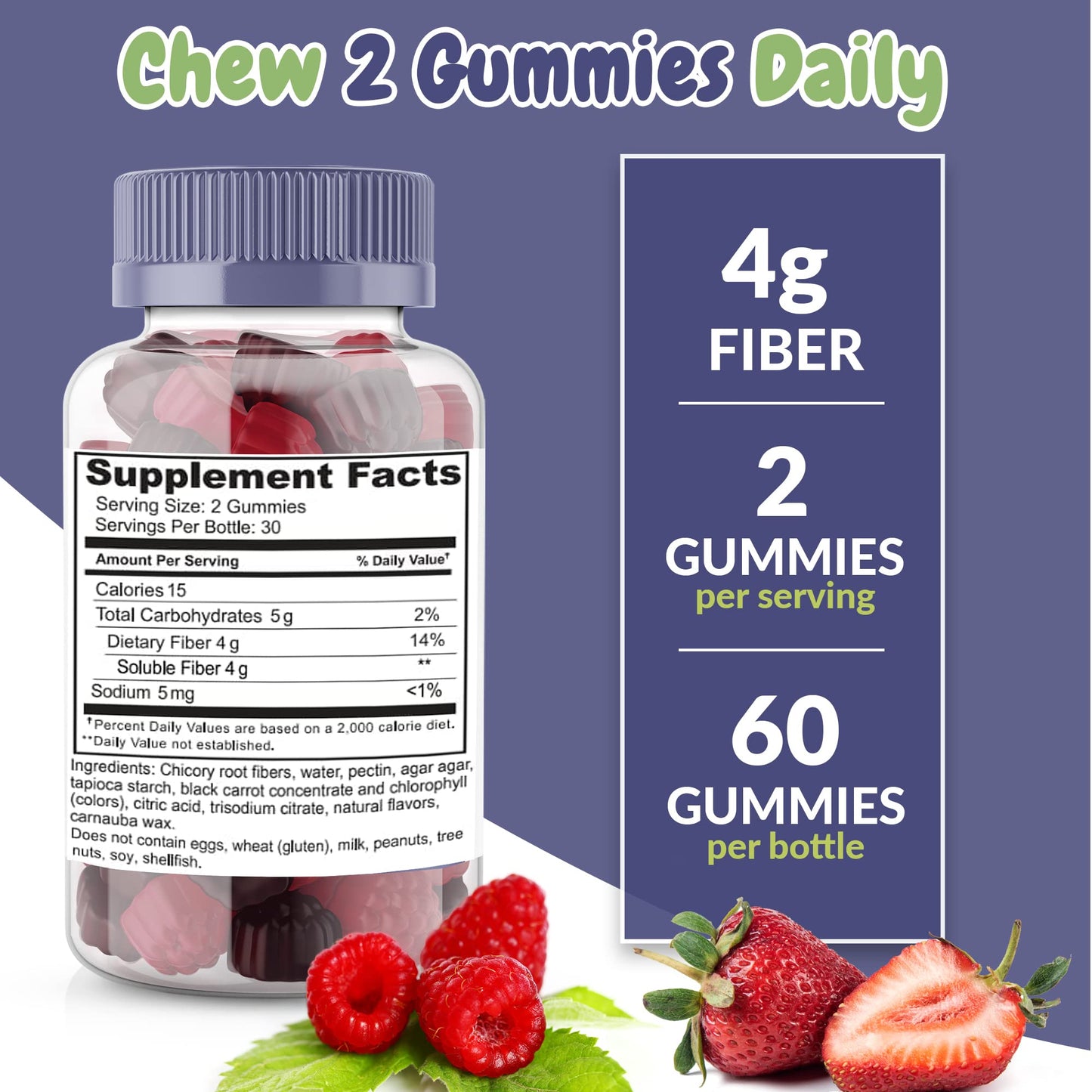Fiber Prebiotic Gummies Sugar Free, Keto Friendly | Gut Cleansing, Digestive Health Regularity Health SuppliedBuy Supplements Australia