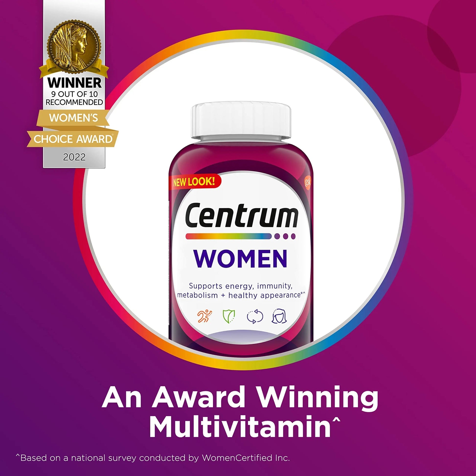 Centrum Multivitamin for Women, Multivitamin/Multimineral Supplement with Iron, Vitamin D3 CentrumBuy Supplements Australia