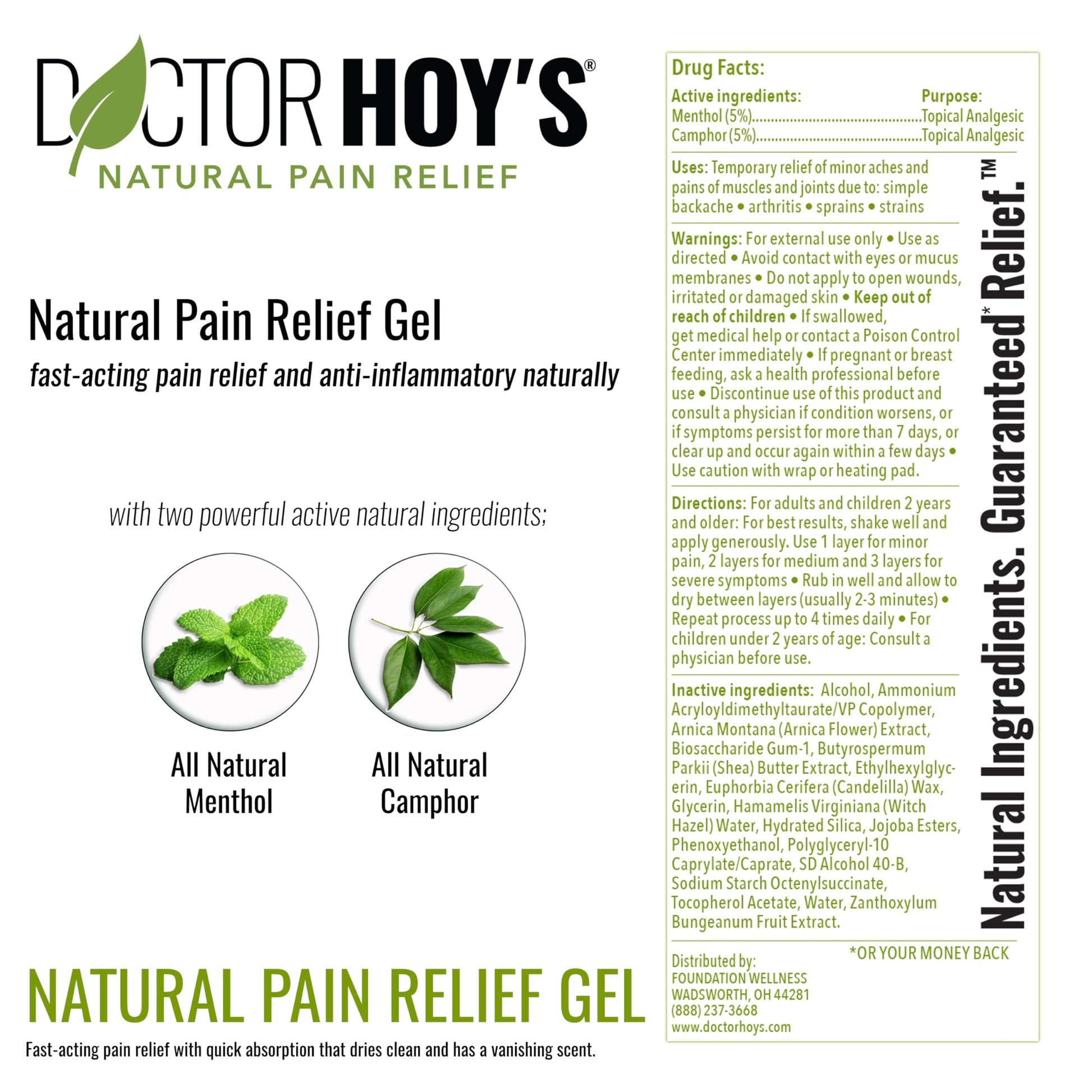 DOCTOR HOY'S Natural Pain Relief Gel, Topical Arnica Anti-Inflammatory Gel for Arthritis, Joint Pain, and Muscle Strains - Clean, Safe and Effective Pain Relief DOCTOR HOY'SBuy Supplements Australia