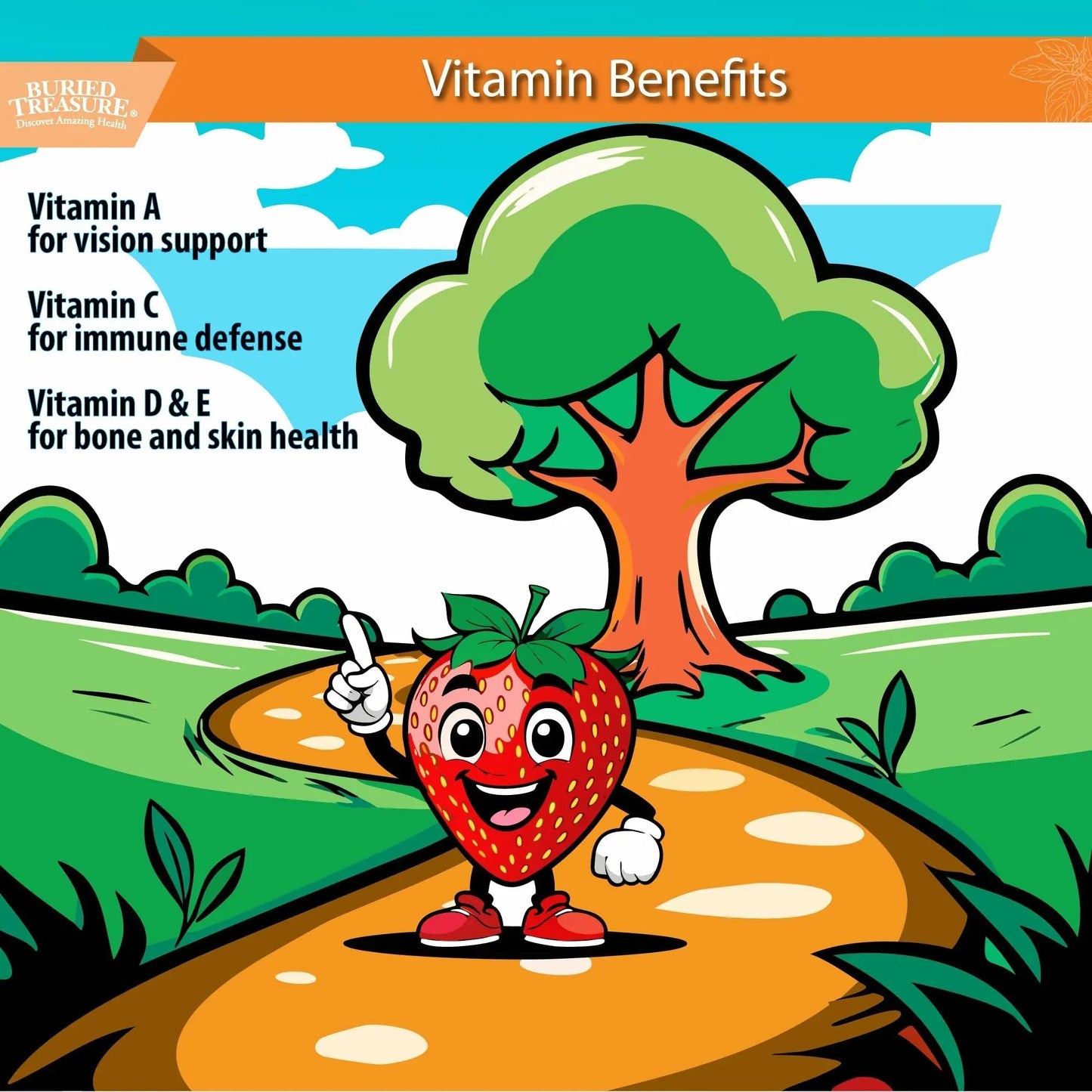 Buried Treasure Children’s Daily Liquid Multivitamin - 16 oz, 16 servings, Orange Mango Flavor, Supports Kids with Essential Nutrients & Minerals Select Nutrition