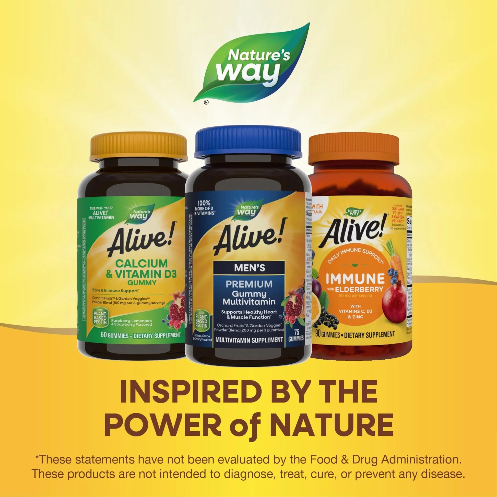 Nature's Way Alive! Men's Premium Gummy Multivitamin, Supports Healthy Heart, Muscle Function*, Full B-Vitamin Complex, Orange, Grape Nature's WayBuy Supplements Australia
