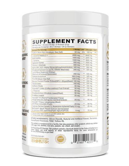 Underground Bio Labs/Panda Supps Skull High Stim/Nootropic Pre-Workout,Lion's Mane Underground Bio LabsBuy Supplements Australia