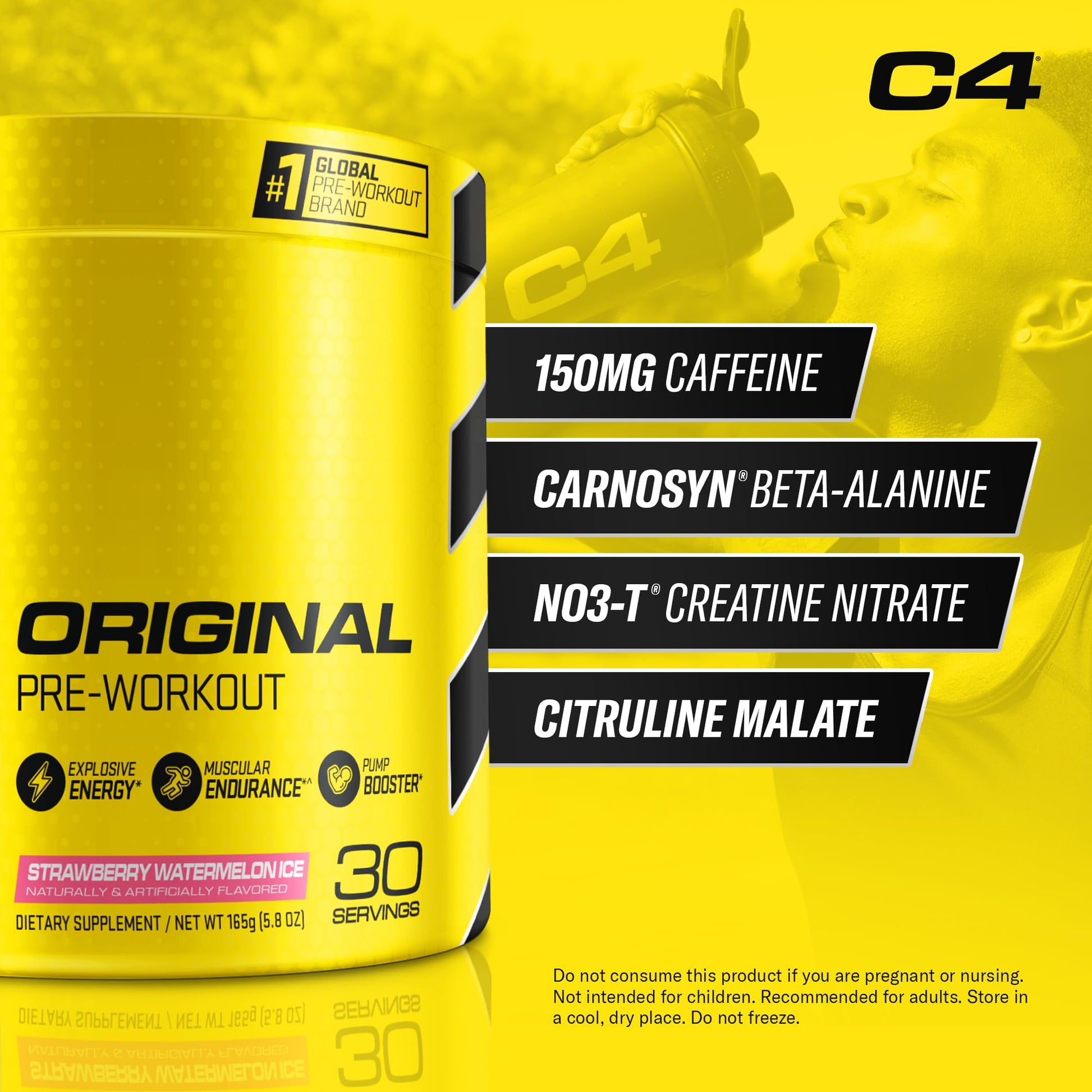 Cellucor C4 Original Pre Workout Powder Strawberry Watermelon Ice Sugar Free Preworkou CellucorBuy Supplements Australia