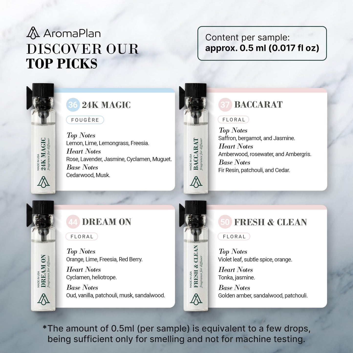 Aromaplan Sample Set, Top Picks Set Collection Exclusively for Smelling, NOT Machine USE AROMAPLANBuy Supplements Australia