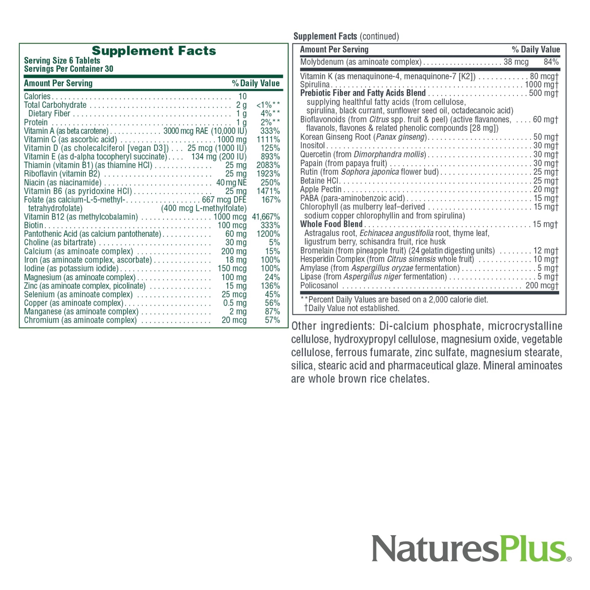 NaturesPlus Ultra Source of Life with Lutein - 180 Tablets - Multivitamin Supplement with Whole Foods - Supports Natural Energy & Overall Well-Being - Gluten Free, Vegetarian - 60 Servings NaturesPlusBuy Supplements Australia