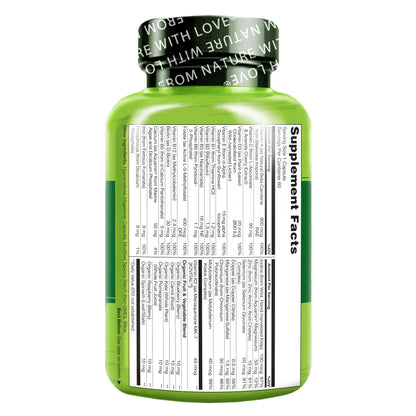 NATURELO One Daily Multivitamin for Women w/Vitamin B12, 60 Ct, Energy Support, Whole Food Daily Women Multivitamin Supplement, Nourish Hair/Skin/Nail, Non-GMO
