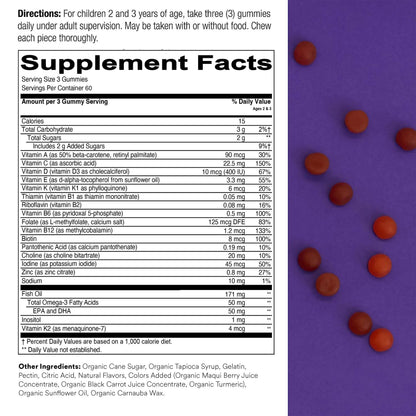 SmartyPants Toddler Multivitamin Gummies: Omega 3 Fish Oil (EPA/DHA), Vitamin D3, C, Vitamin B12, B6 & Organic Kids Multivitamin Gummies: Probiotics, Omega 3 (ALA), Vitamin D3, C, Vitamin B12 SmartyPantsBuy Supplements Australia