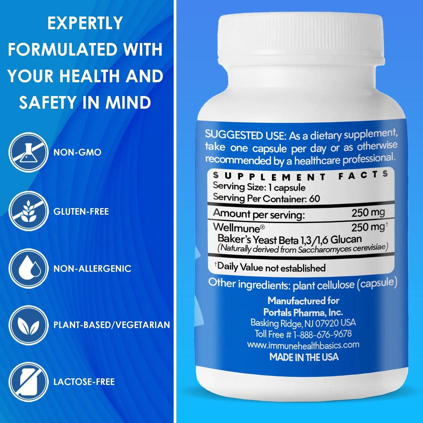 Immune Health Basics Ultra Strength Immunity - Clinically Proven Immune Support - Wellmune Highly Purified Beta Glucan - Gluten-Free, Non-allergenic Immune Health BasicsBuy Supplements Australia