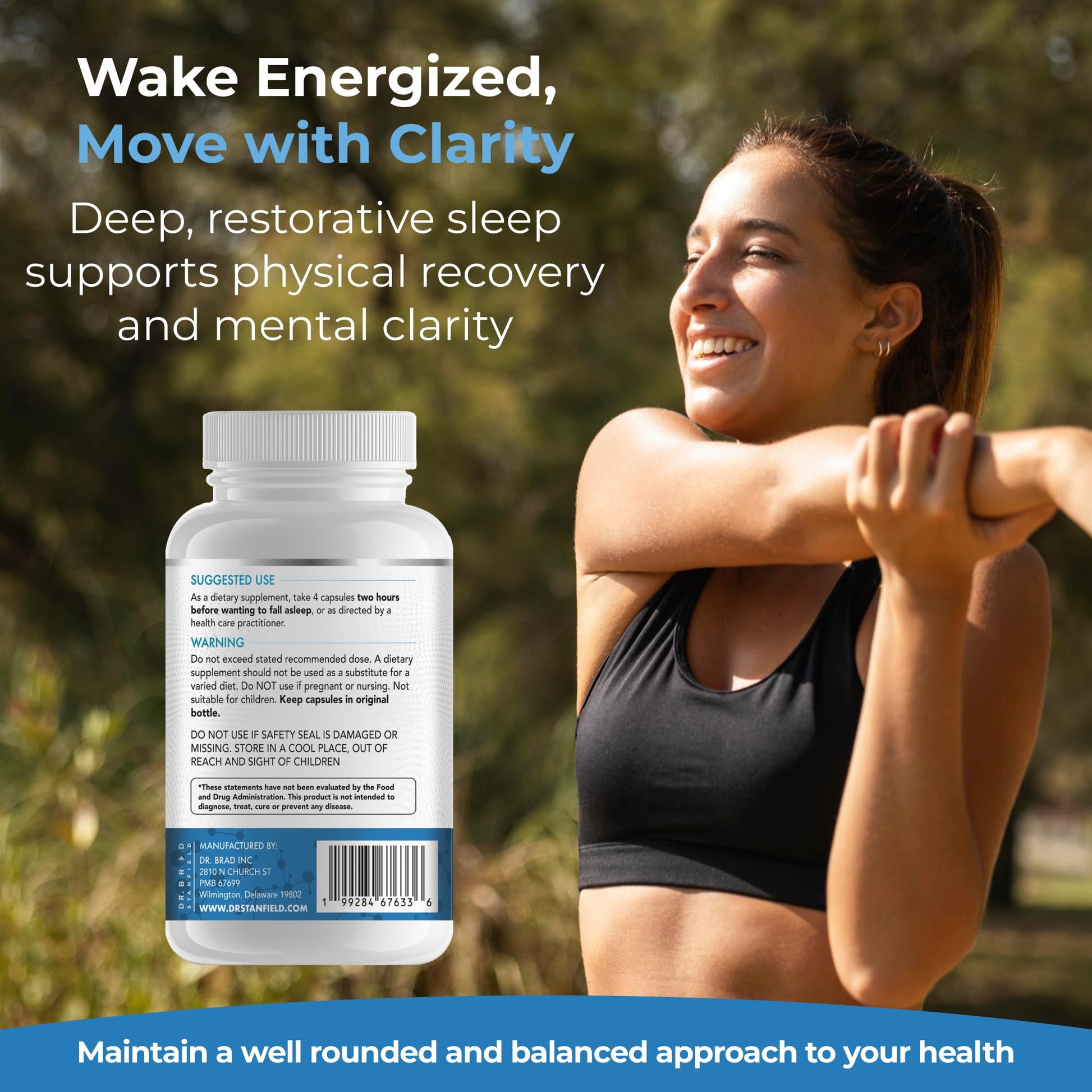 Dr Brad Stanfield Melatonin 300mcg + Magnesium Glycinate 126mg + Glycine 2,500mg for Sleep (120 Count, 30 Servings) Dr Brad StanfieldBuy Supplements Australia