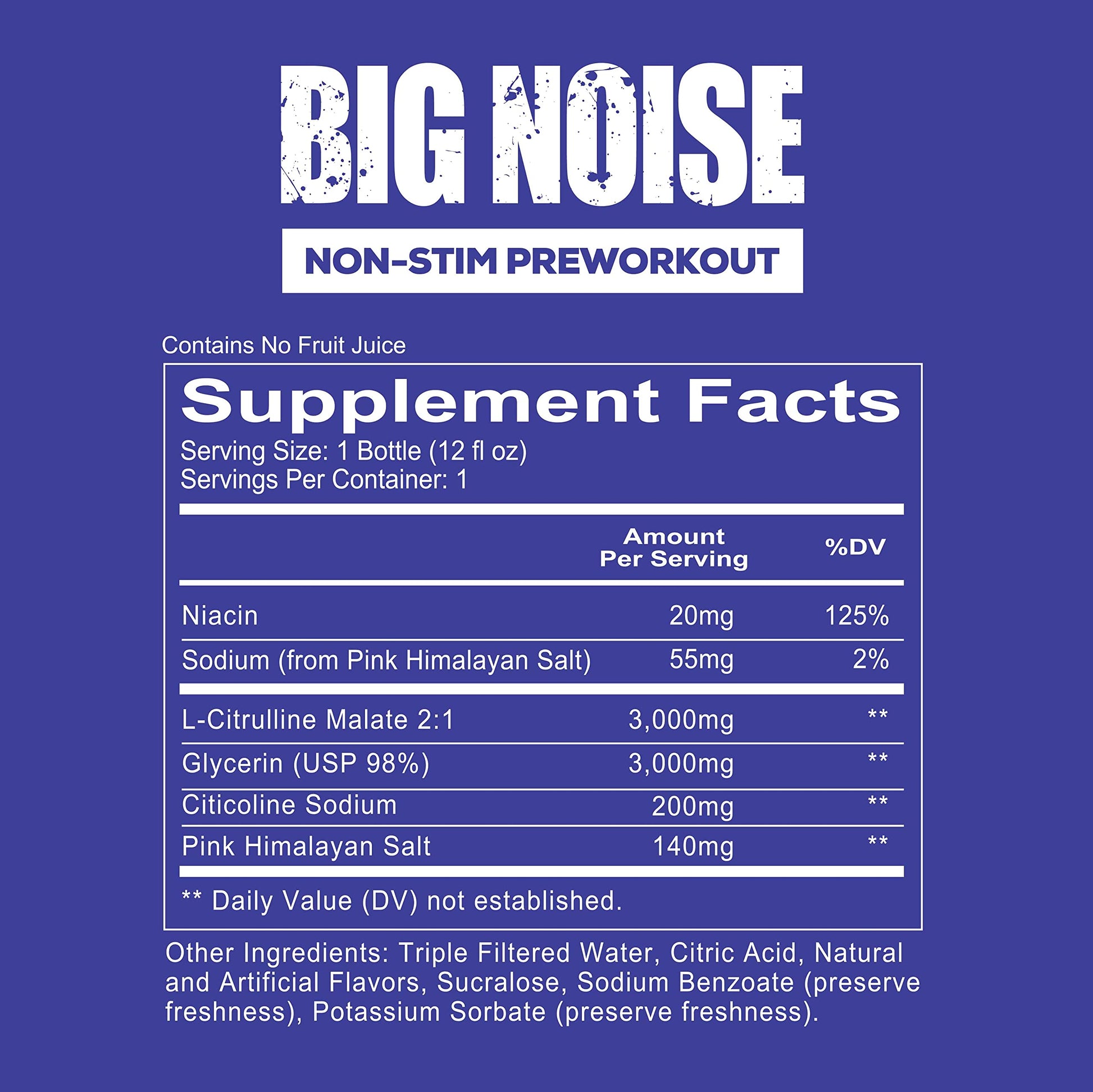 REDCON1 Big Noise RTD Pre Workout Drink, Rainbow Candy - Caffeine-Free Ready-to-Drink Preworkout to Improve Strength + Pumps - Niacin + Citrulline Malate Nitric Oxide Support (12 Bottled Drinks)