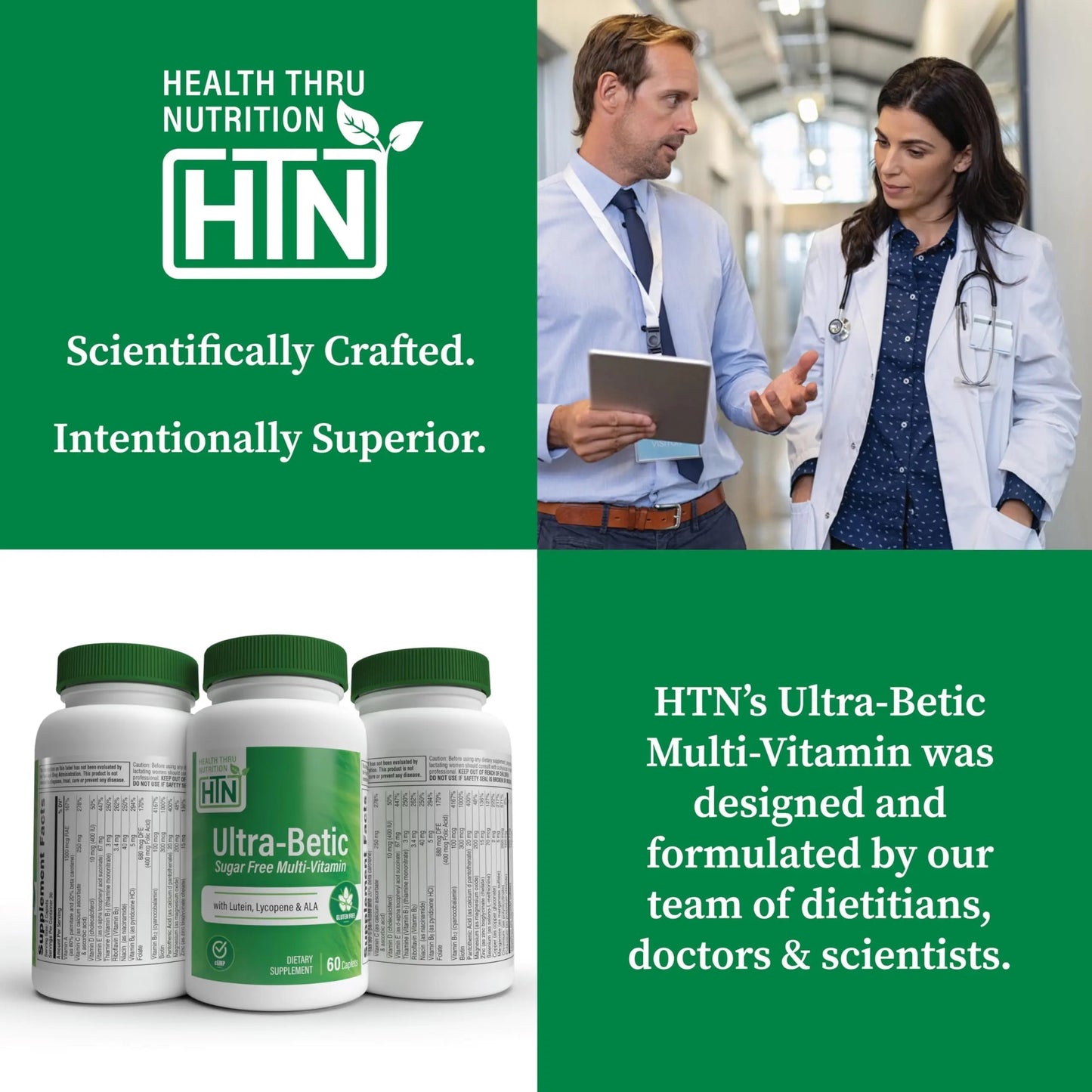 Health Thru Nutrition Ultra-Betic Multivitamin 60 Count | Supports Nerve, Vision, Energy | with ALA, Lycopene | Health Thru NutritionBuy Supplements Australia