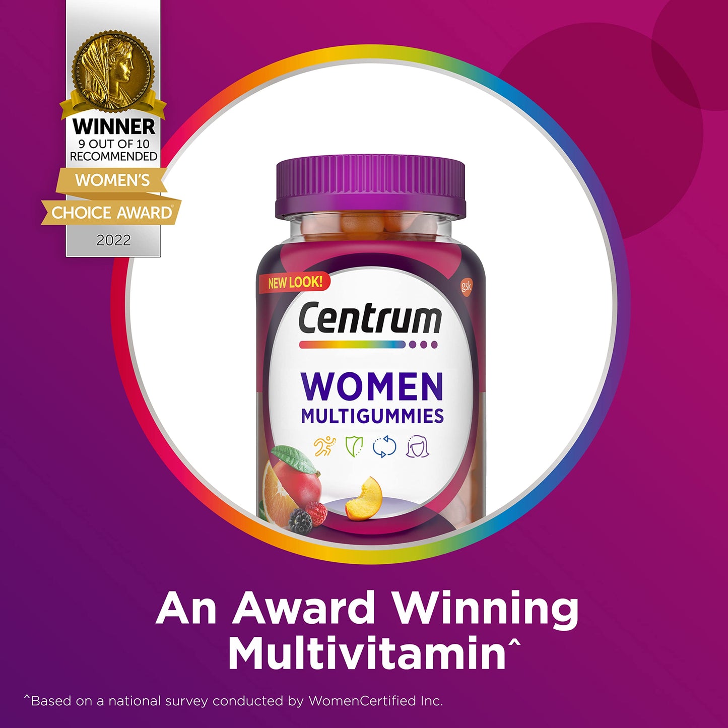 Centrum MultiGummies Gummy Multivitamin for Women, Multivitamin/Multimineral Supplement with Vitamin D3, B and Antioxidants CentrumBuy Supplements Australia