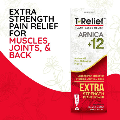 MediNatura T-Relief Extra Strength Cream Arnica +12 Natural Relieving Actives for Back Pain Joint Soreness Muscle Aches & Stiffness, Whole Body Fast Acting Relief for Women & Men - 3 oz MediNaturaBuy Supplements Australia