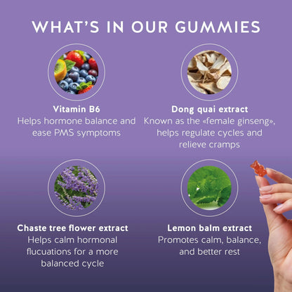 PMS Support Supplement for Women. Menstrual Relief Gummies to Target Hormonal Breakouts, Bloating, Period Cramps, & Mood Swings. Vegan, with Vitamin B6 & Lemon Balm, 60 Gummies Bears with BenefitsBuy Supplements Australia