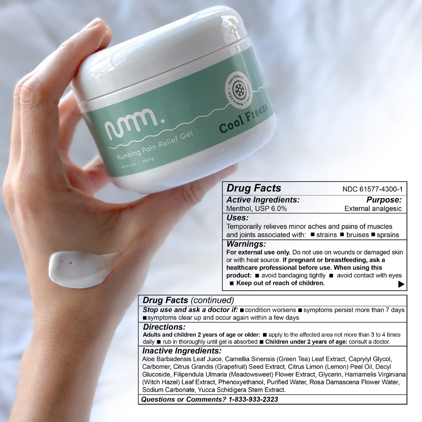 numm Cool Pain Relief Gel – Instant Cold Therapy for Joint & Muscle Pain, Strain & Soreness – Menthol Cream 8oz – Vegan, Alcohol-Free Cooling Relief for Post-Workout Recovery numm.Buy Supplements Australia