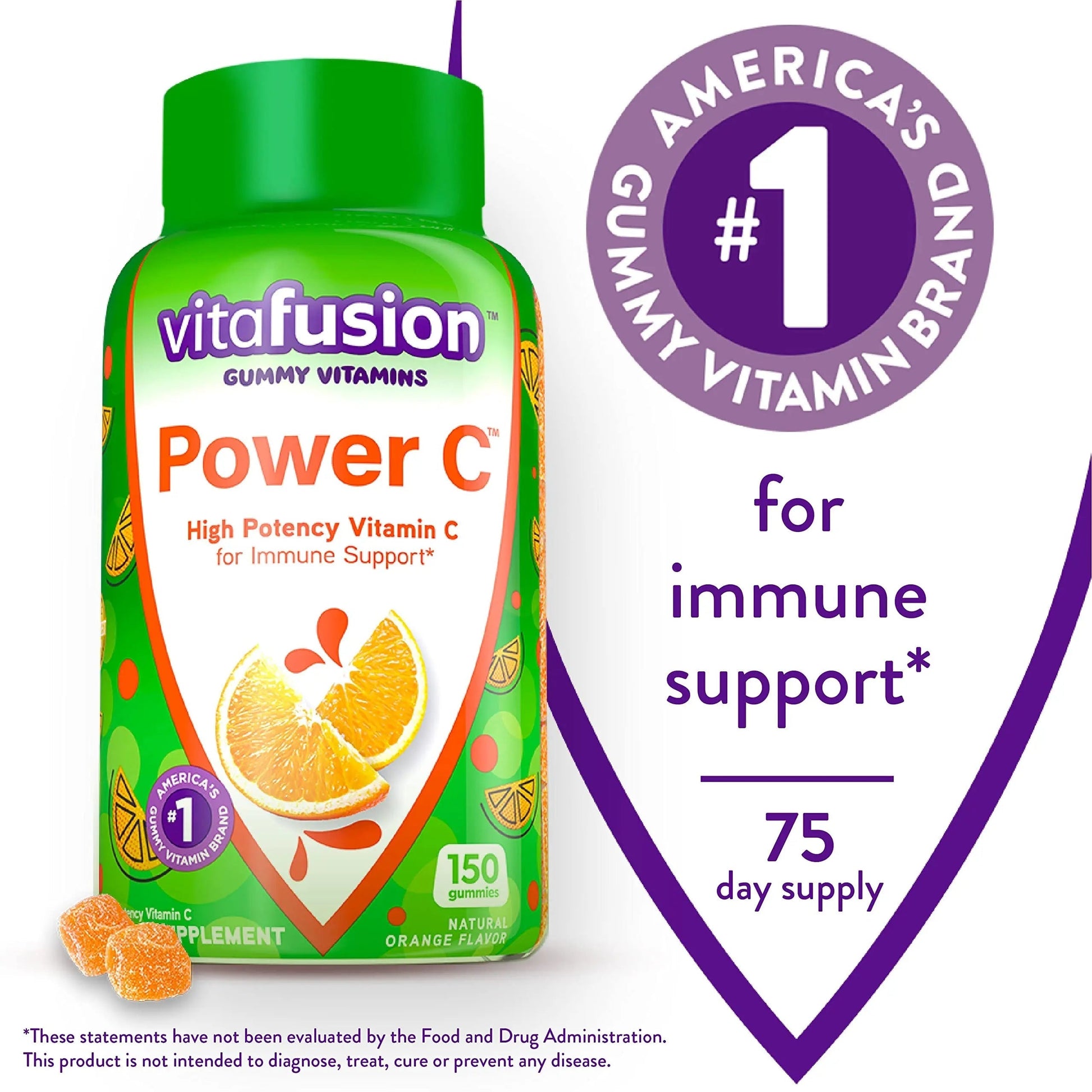 Vitafusion Gorgeous Hair, Skin & Nails Multivitamin Plus Power C Vitamin C Gummies for Immune Support Bundle, 135ct & 150 Count VitafusionBuy Supplements Australia