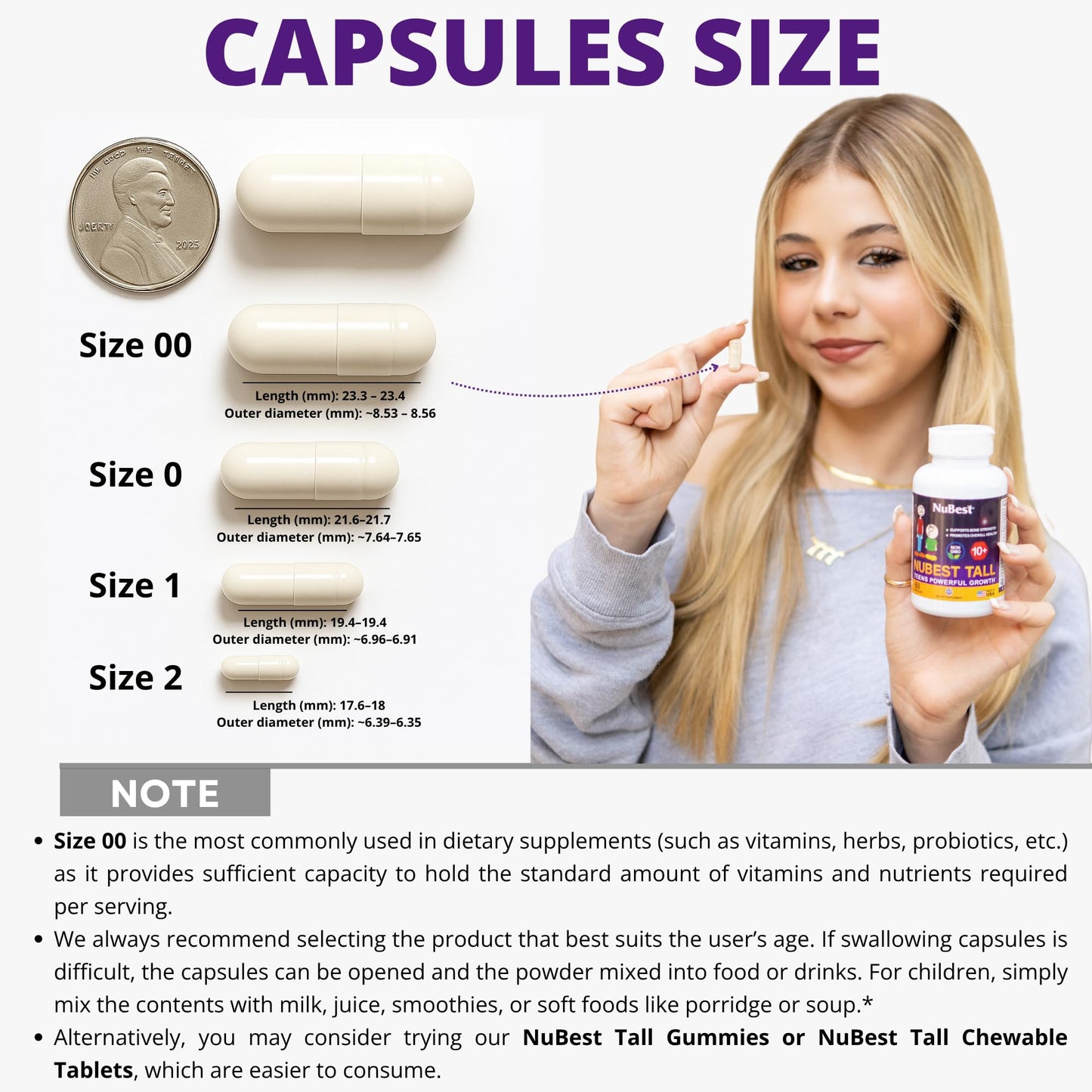 NuBest Tall 10+ Premium Bone Strength Formula, Enhanced Immunity and Overall Health for Age 10+ with Calcium, Vitamin D3, Vitamin K2