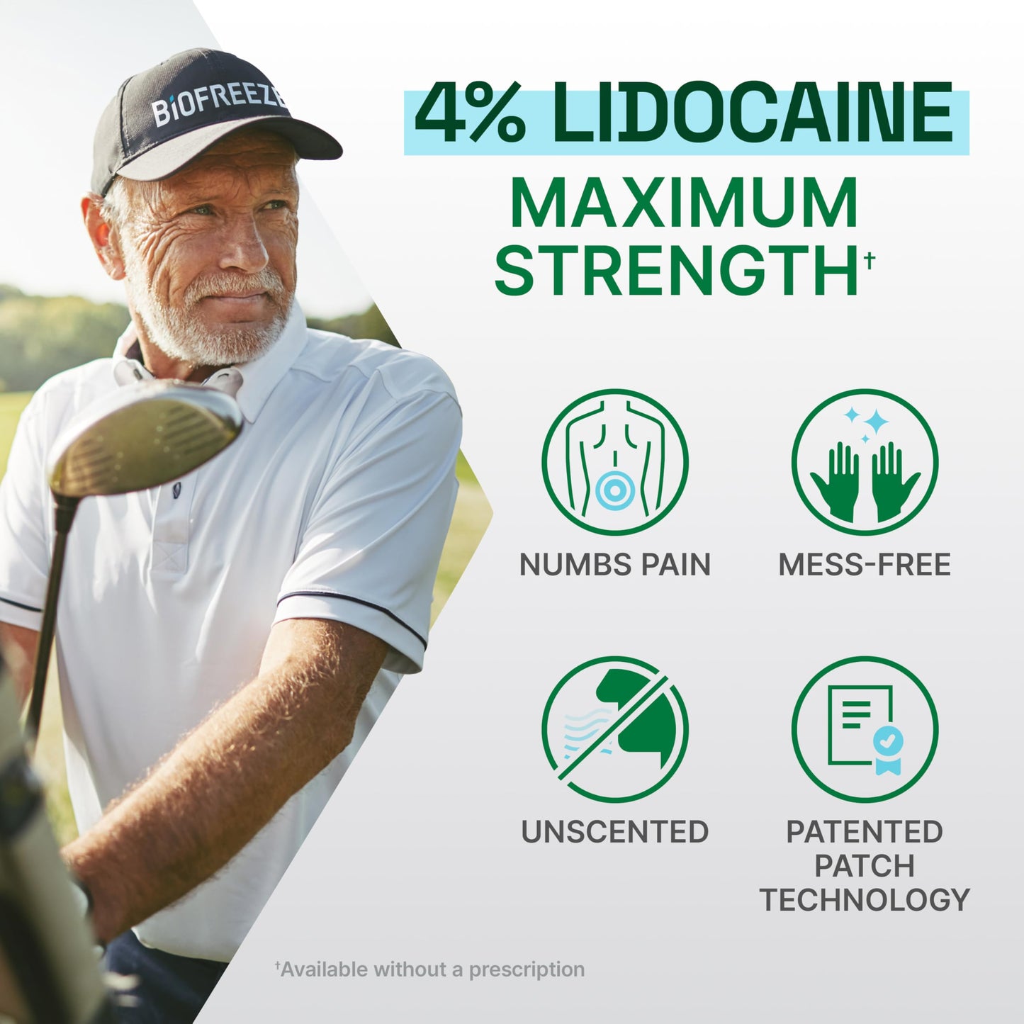 Biofreeze Ultraflex Maximum Strength 4% Lidocaine Patches, Non-Menthol, Flexible Pain Relief Patch for Lower Back, Lidocaine Patch for Neck, Knee, Shoulder, 4 Large Pain Patches BiofreezeBuy Supplements Australia
