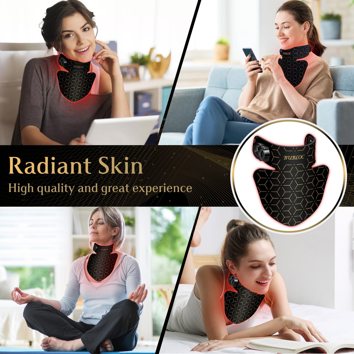 Upgraded Red Light Therapy Mask for Neck & Décolleté, 850 nm Wireless Infrared Light Therapy Suitable BUBLOCBuy Supplements Australia