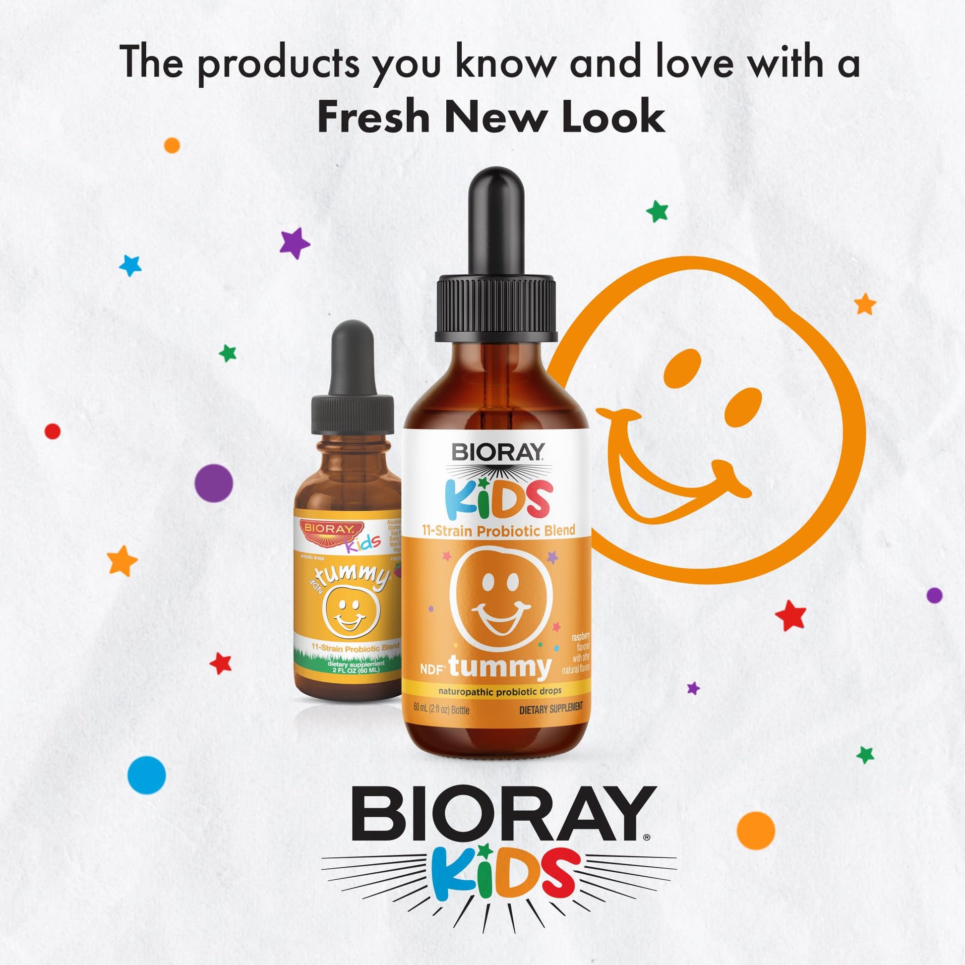 BIORAY Kids NDF Tummy, Raspberry - 4 fl oz (120 mL) - 11-Strain Probiotic Blend - Supports the Immune Response in the GI Tract - Non-GMO, Vegan, Gluten Free - Approx. 120 Servings BIORAYBuy Supplements Australia