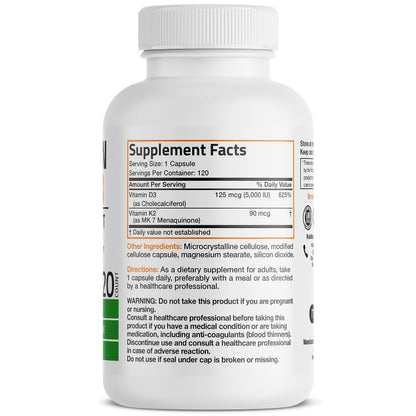 Bronson Vitamin K2 (MK7) with D3 Supplement Non-GMO Formula 5000 IU Vitamin BronsonBuy Supplements Australia