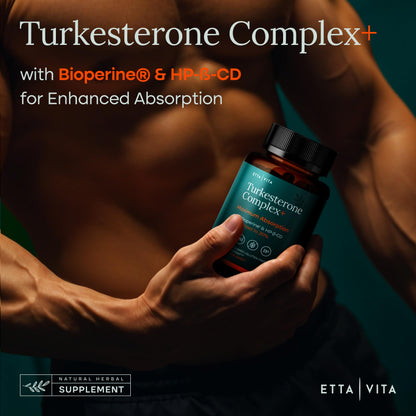 Potent Turkesterone Supplement, 2X Pure (Made in USA - 3rd Party Tested) Most Bioavailable and Natural Test Support Supplement, Supports Energy Lean Muscle Health, Recovery and Stamina, Vegan (60ct) Etta VitaBuy Supplements Australia