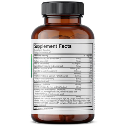 Futurebiotics Stressassist L-theanine Ashwagandha and Rhodiola Rosea Stress Complex - Natural Nutritional Stress Function, 90 Vegetarian Capsules FuturebioticsBuy Supplements Australia