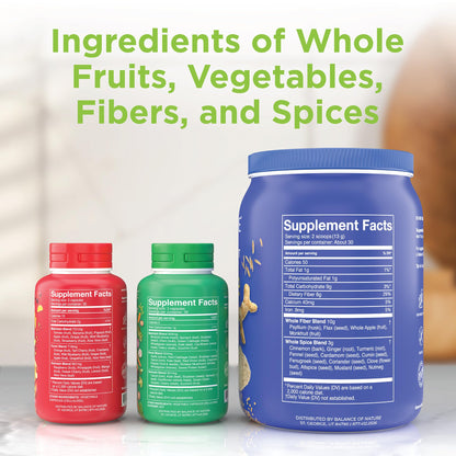 Balance of Nature Whole Health System - Whole Food Fruits & Veggies and Fiber & Spice Supplements - 30 Servings Each Balance of NatureBuy Supplements Australia