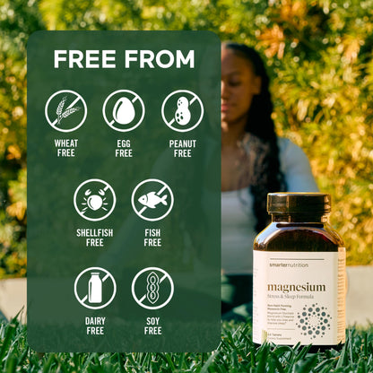 Smarter Nutrition Magnesium Complex - Chelated Magnesium Glycinate with Citrate, Malate and L-Theanine for Sleep, Muscle Relaxation and Stress Support