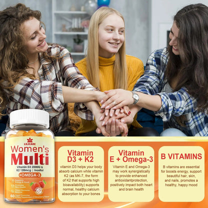 LILICARE Womens Multivitamin Gummies Vegan Omega3 Gummies 1280mg LILICAREBuy Supplements Australia