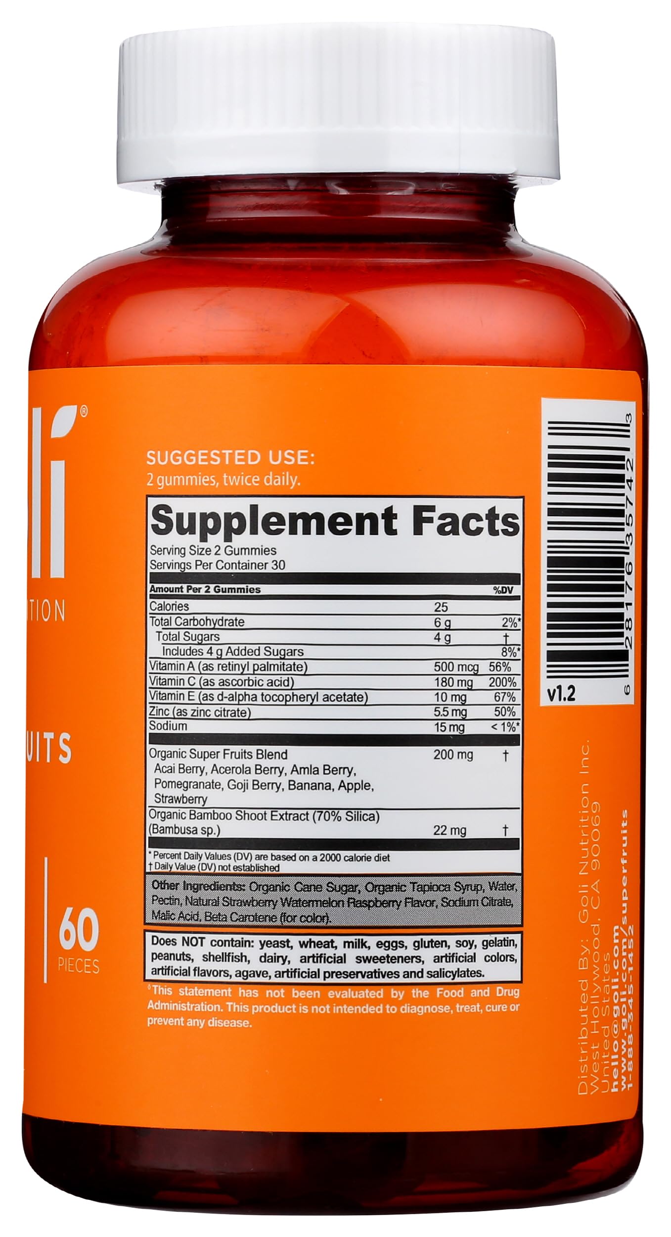 Goli Nutrition, Gummies Superfruits Mixed Fruit, 60 Count GoliBuy Supplements Australia